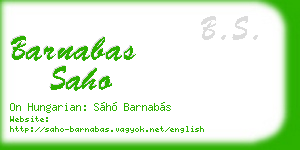 barnabas saho business card